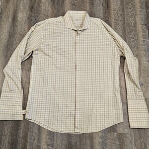 Verse 9 Classic Menswear French Cuffs Plaid Long Sleeve Button Down Shirt Sz 4XL